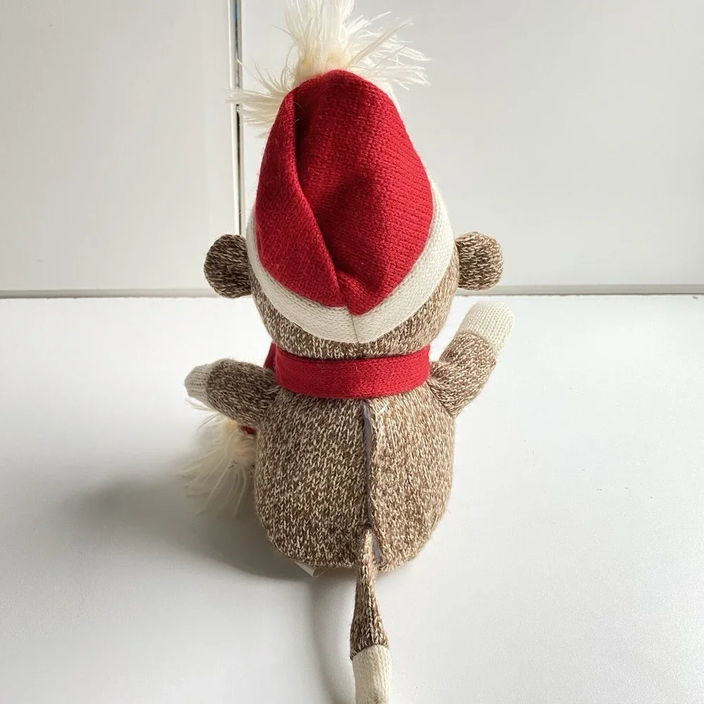 Gemmy Christmas Singing Scooting Sock Monkey Santa‎ Hat Tested Works Video! 9